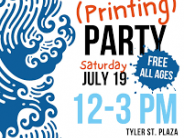  A community block printing event from the Port Townsend Marine Science Center