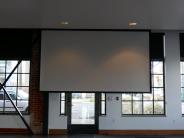 Cotton Building - Large pull down screen