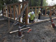 Anderson Homes crews building  the new Chetzemoka Park Kitchen Shelter.