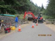 Installation of the spillway and dispersion line at the lower pond