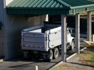 Dump truck that is used to transport bio-solids to our Composting Facility