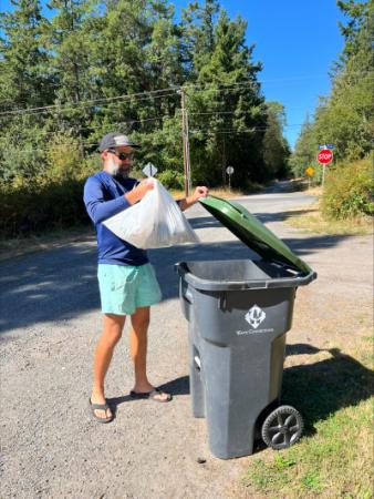 PT resident taking out the trash