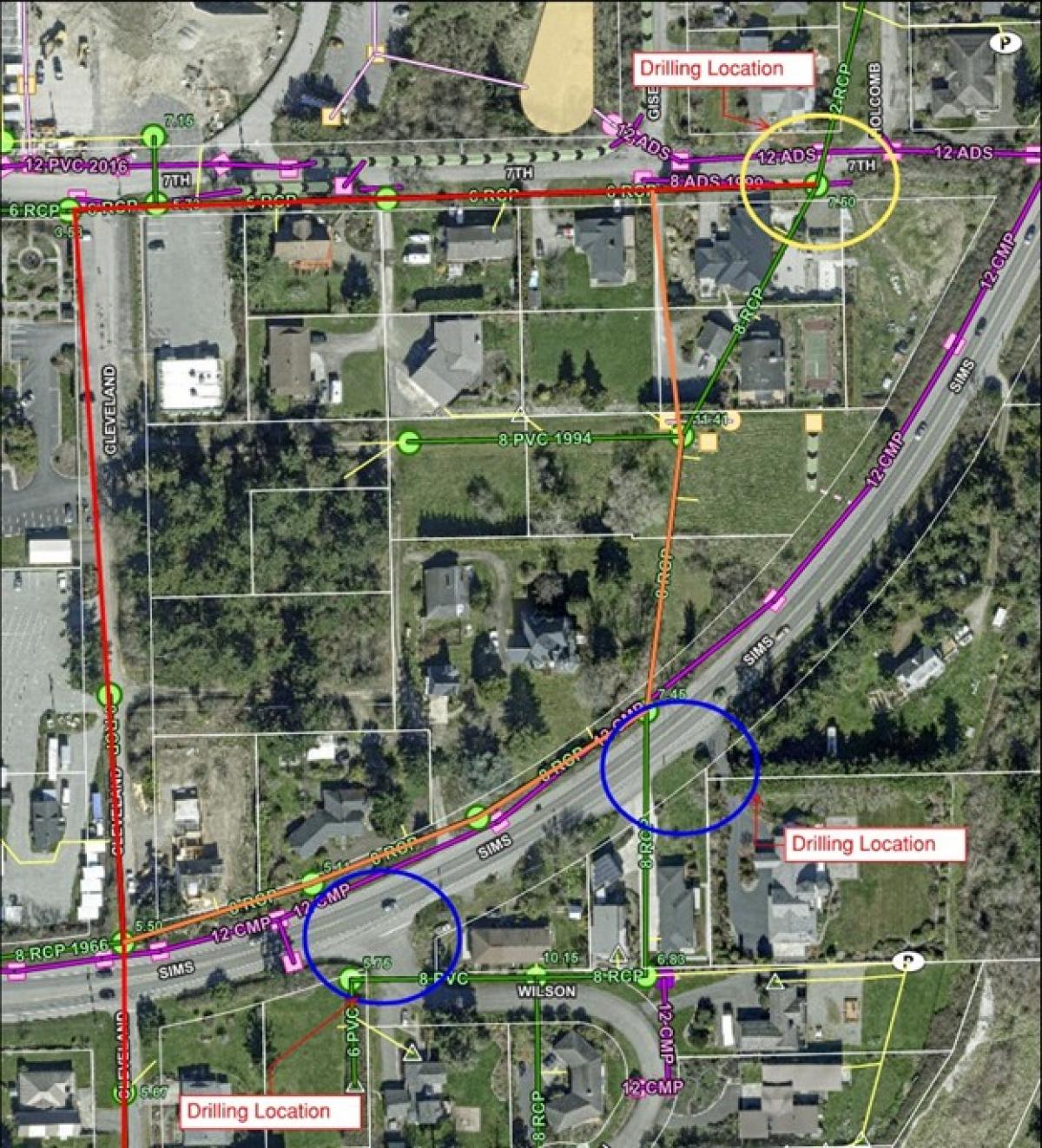 Holcomb & WIlson Sewer Upsizing Map
